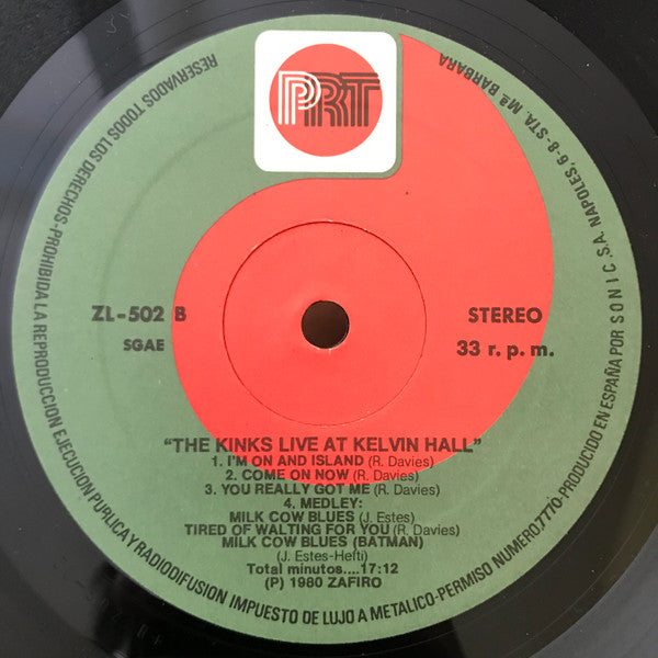 The Kinks - Live At Kelvin Hall (LP, Album, RE)