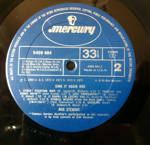 Rod Stewart - Sing It Again Rod (LP, Album, Comp, US )