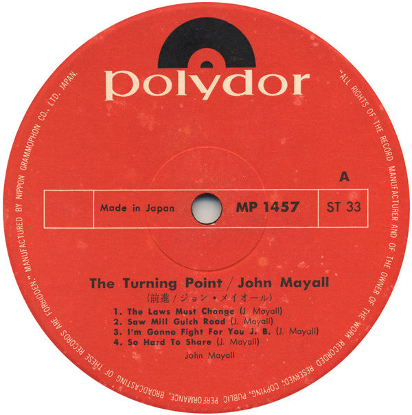 John Mayall - The Turning Point (LP, Album, Gat)
