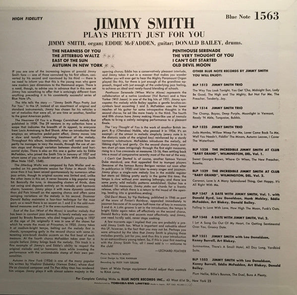 Jimmy Smith - Plays Pretty Just For You (LP, Album, RE)