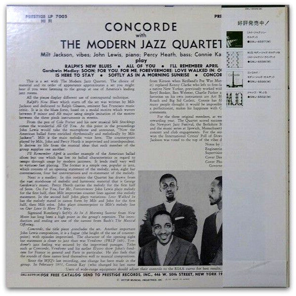 The Modern Jazz Quartet - Concorde (LP, Album, Mono, RE)