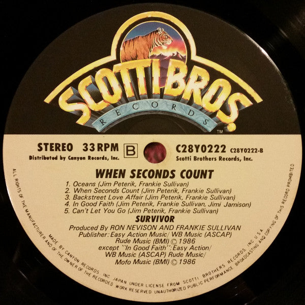 Survivor - When Seconds Count (LP, Album)