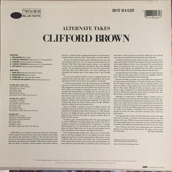 Clifford Brown - Alternate Takes (LP, Album, DMM)