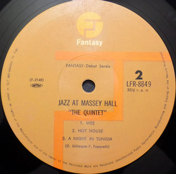 The Quintet - Jazz At Massey Hall (LP, Album, Mono)