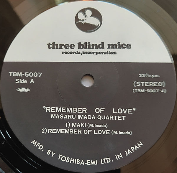 Masaru Imada Quartet - Remember Of Love (LP, Album)