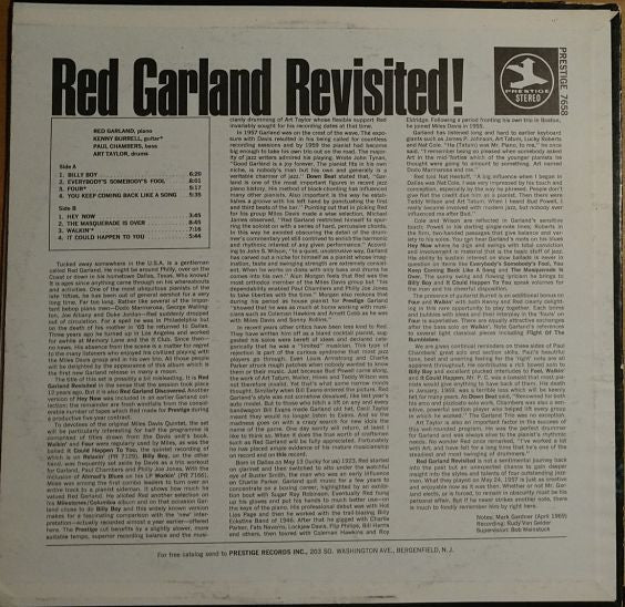 Red Garland - Red Garland Revisited!  (LP, Album, RE, RM)