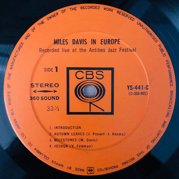 Miles Davis - Miles Davis In Europe – Recorded Live At The Antibes ...