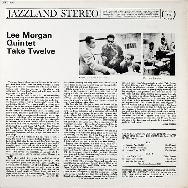 Lee Morgan Quintet - Take Twelve (LP, Album, Ltd, RE)