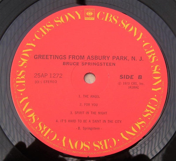 Bruce Springsteen - Greetings From Asbury Park N.J (LP, Album, RE)