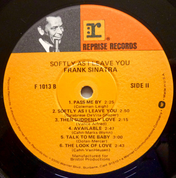 Sinatra* - Softly, As I Leave You (LP, Album, RE)