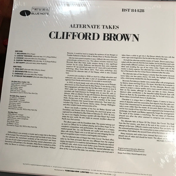 Clifford Brown - Alternate Takes (LP, Album, RE)