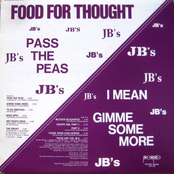 JB's* - Food For Thought (LP, Album, RE)