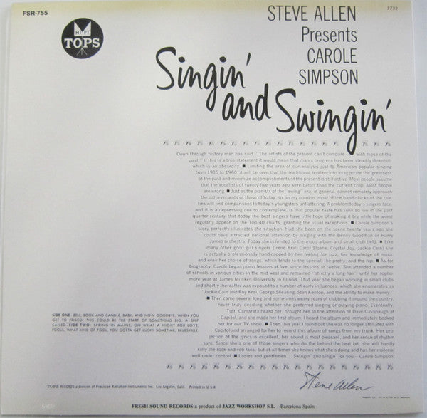 Steve Allen (3) - Singin' And Swingin'(LP, Mono, RE)