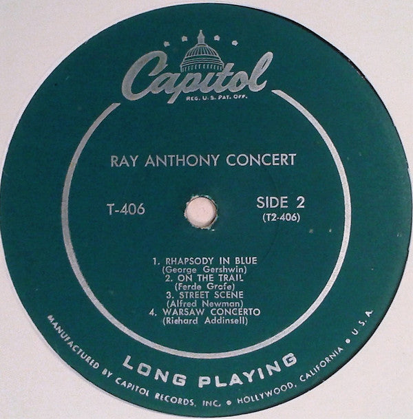 Ray Anthony And His Orchestra* - Ray Anthony Concert (LP, RE, Scr)