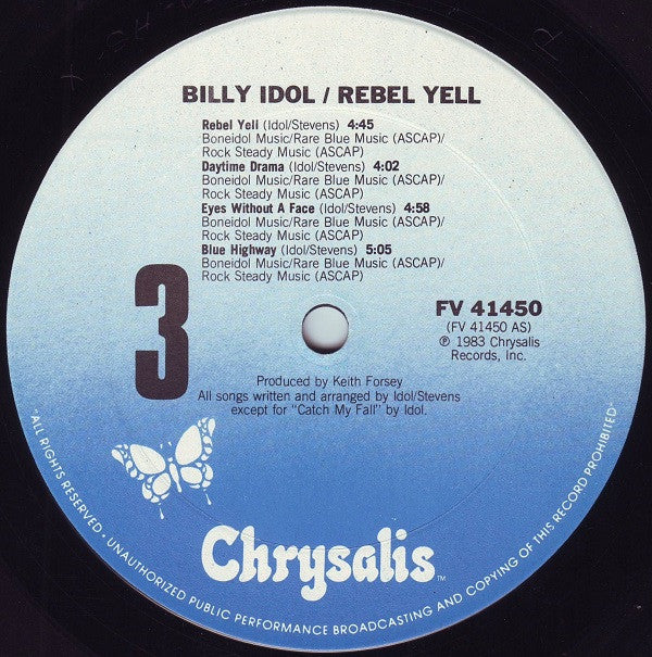 Billy Idol - Rebel Yell (LP, Album, Pit)