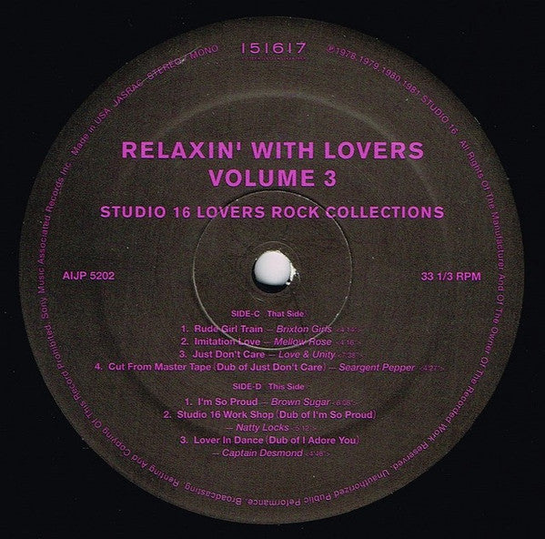 Various - Relaxin' With Lovers Volume 3 - Studio 16 Lovers Rock Col...