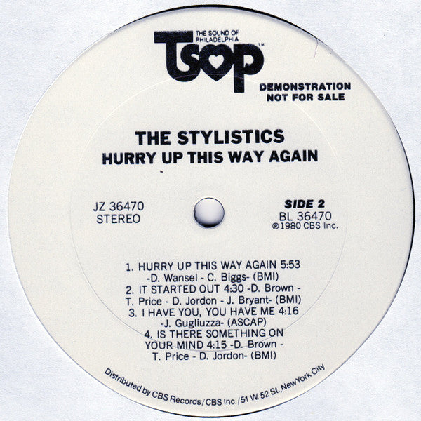 The Stylistics - Hurry Up This Way Again (LP, Album, Promo)