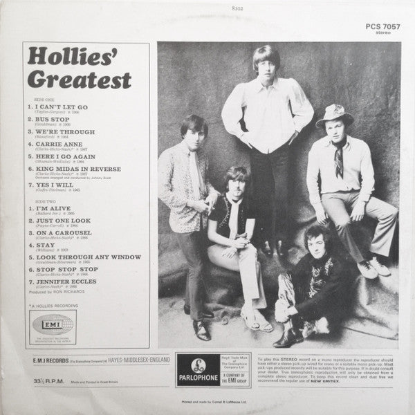 The Hollies - Hollies' Greatest (LP, Comp, RP)