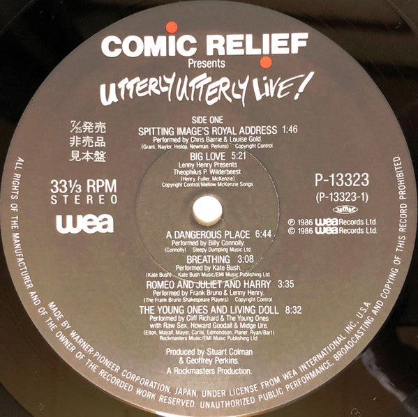 Various - Comic Relief Presents Utterly Utterly Live (LP, Promo)