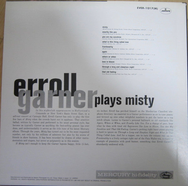 Erroll Garner - Erroll Garner Plays Misty (LP, Album, Mono, RE)