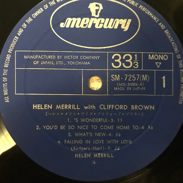 Helen Merrill - Helen Merrill (LP, Album, Mono, RE, Dee)