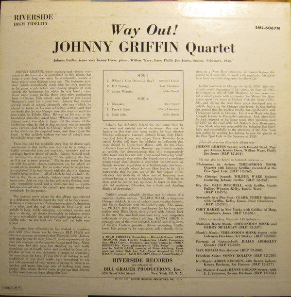 Johnny Griffin Quartet* - Way Out! (LP, Album, Mono, RE)