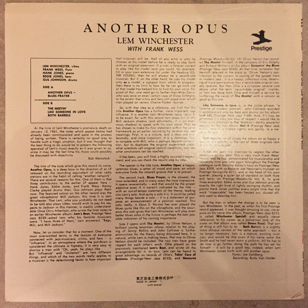 Lem Winchester - Another Opus (LP, Album, RE)