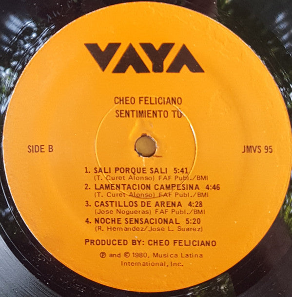 Cheo Feliciano - Sentimiento, Tú... (LP, Album, RP)