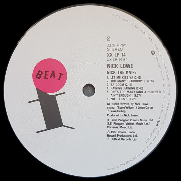 Nick Lowe - Nick The Knife (LP, Album)