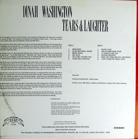 Dinah Washington - Tears And Laughter (LP, Album, RE)