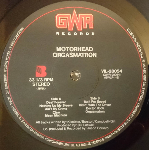 Motörhead - Orgasmatron (LP, Album)