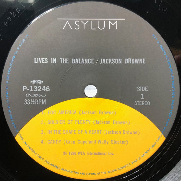 Jackson Browne - Lives In The Balance (LP, Album)