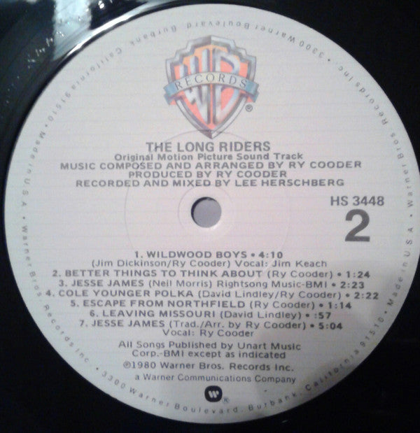 Ry Cooder - The Long Riders (Original Sound Track) (LP, Album, Los)