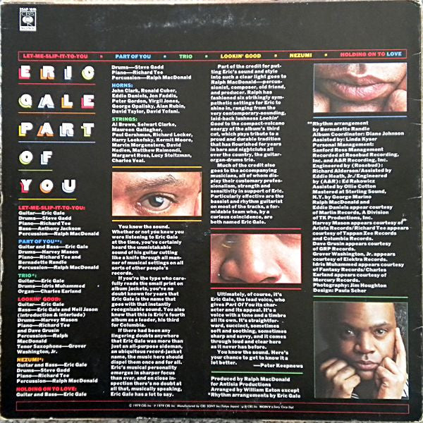 Eric Gale - Part Of You (LP, Album)