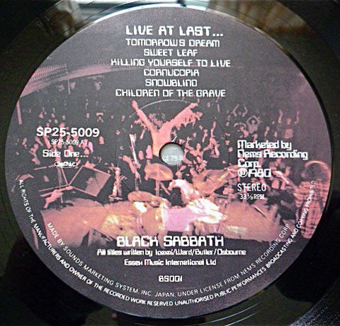 Black Sabbath - Live At Last... (LP, Album)