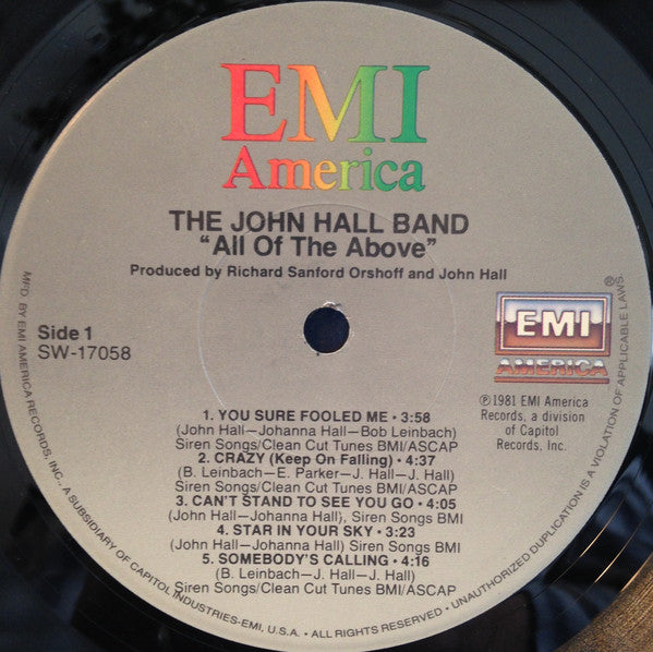 The John Hall Band - All Of The Above (LP, Album)