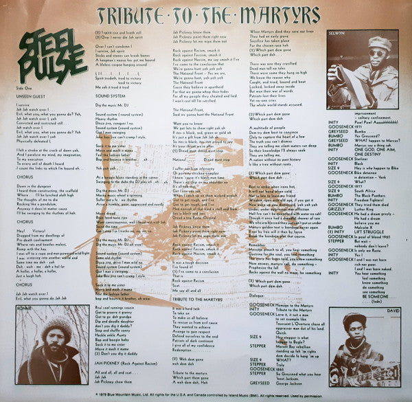 Steel Pulse - Tribute To The Martyrs (LP, Album)