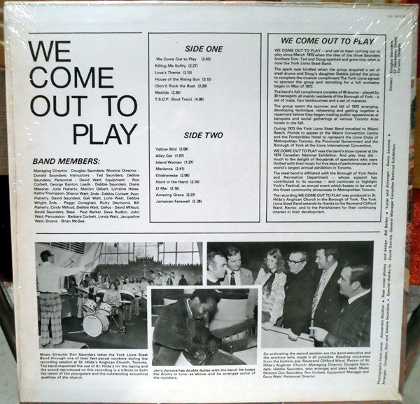 The York Lions Steel Band - We Come Out To Play (LP, Album)