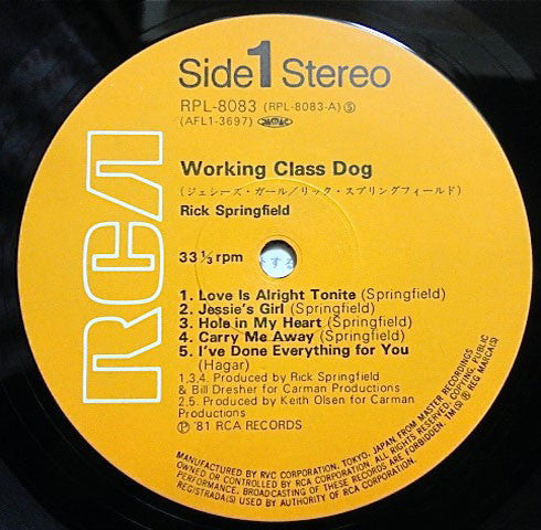 Rick Springfield - Working Class Dog (LP, Album)