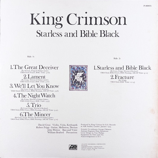 King Crimson - Starless And Bible Black = 暗黒の世界(LP, Album, RE, RP)
