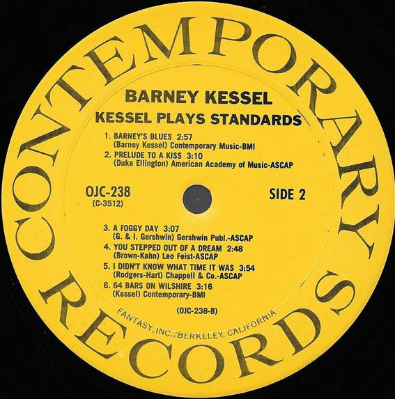 Barney Kessel - Kessel Plays Standards (LP, Album, RE)