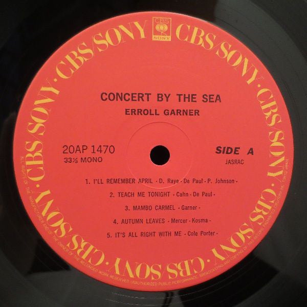 Erroll Garner - Concert By The Sea = コンサート・バイ・ザ・シー(LP, Album, Mono,...
