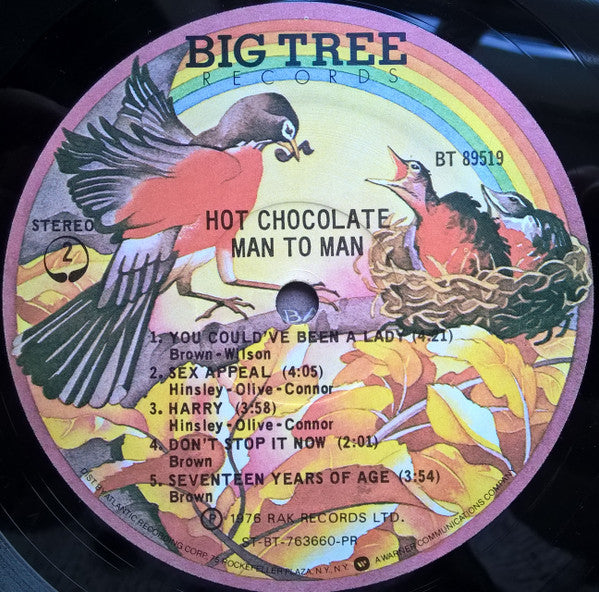 Hot Chocolate - Man To Man (LP, Album, Pre)