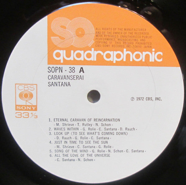 Santana - Caravanserai (LP, Album, Quad, Top)