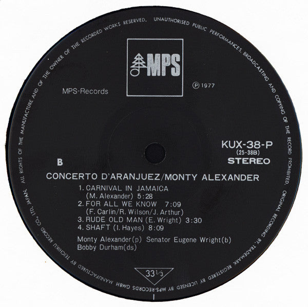 Monty Alexander - Concerto D'Aranjuez (LP, Album, RE)