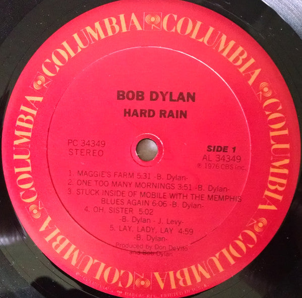 Bob Dylan - Hard Rain (LP, Album, RE)