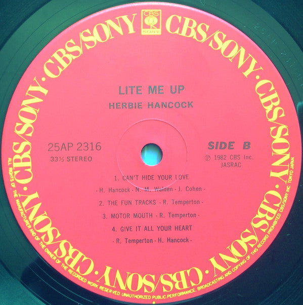 Herbie Hancock = ハービー・ハンコック* - Lite Me Up = ライト・ミー・アップ (LP, Album)
