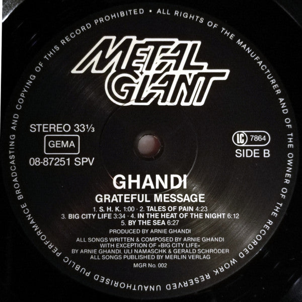 Ghandi (4) - Grateful Message (LP, Album)
