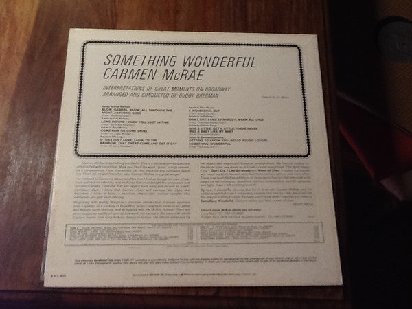 Carmen McRae - Something Wonderful (LP, Album)