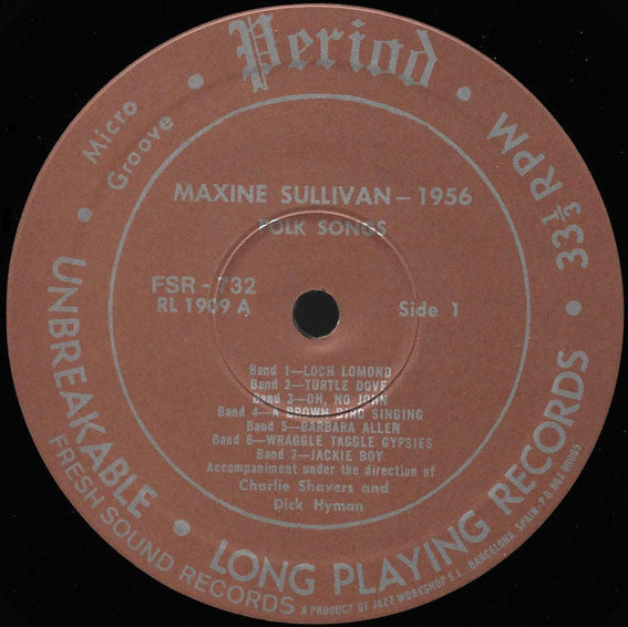 Maxine Sullivan - Leonard Feather Presents Maxine Sullivan-1956(LP,...
